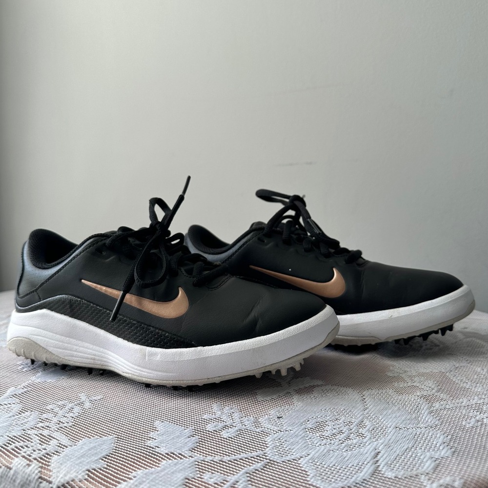 Nike Roshe G Golf Shoes Womens 5.5 Black Rose Gold AQ2324-001 Spikeless
